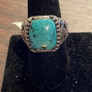 R1807 Retired Silpada Sterling Silver Turquoise Ring Size 9